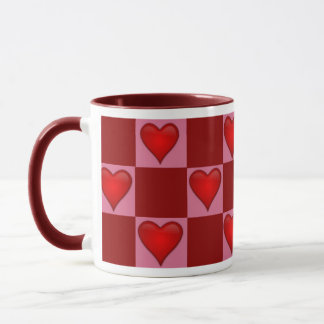Caneca Checkerboard Hearts