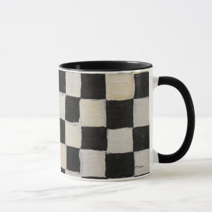 Caneca Checkered preto e branco
