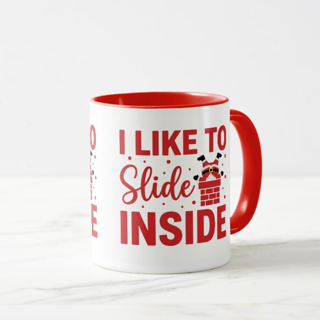 Caneca Cheeky I Like To Slide Inside Christmas Joke (Frente Esquerda)