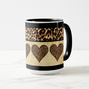 Caneca Cheetah Impressão com Coração