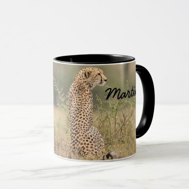 Caneca Cheetah Personalize Nome Black Interior Gift (Frente Esquerda)