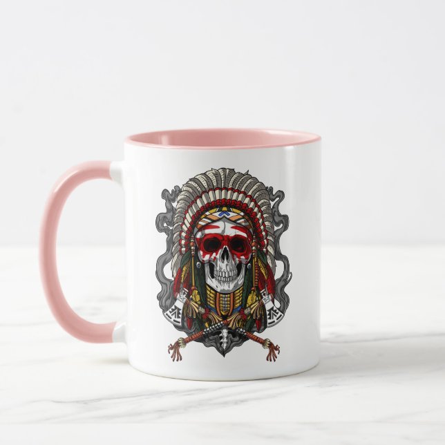 Caneca Chefe de Headdress Indígena Nativo Americano (Esquerda)