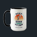 Caneca Chefe Do Golf Por Par Personalizado De Retrocesso<br><div class="desc">Melhor Chefe por design de Par que você pode personalizar para o receptor desta fofa temática de golfe,  caneca de café design. Presente perfeito para o Dia do Chefe ou qualquer ocasião especial. O texto "BOSS" pode ser personalizado com qualquer macaco clicando no botão "Personalizar".</div>