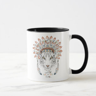 Caneca Chefe indiano do nativo americano do tigre