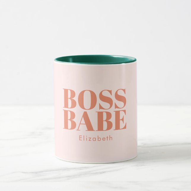 Caneca Chefe Lady Retro Nome Personalizado Coffee Mug (Centro)