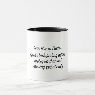 Caneca Chefe Personalizado Deixando Presente Caro Traidor