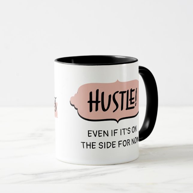 Caneca Chefe Regra 7 Side Hustle Motivational Dizendo (Frente Esquerda)