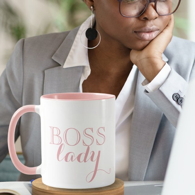 Caneca Chefe Rosa Elegante - Dama Corporativa (Elegant Pink Boss Lady Corporate Gift Mug)