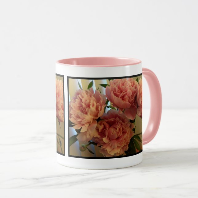 Caneca Cheio Rosa Rosa Pintado Mug (Frente Esquerda)