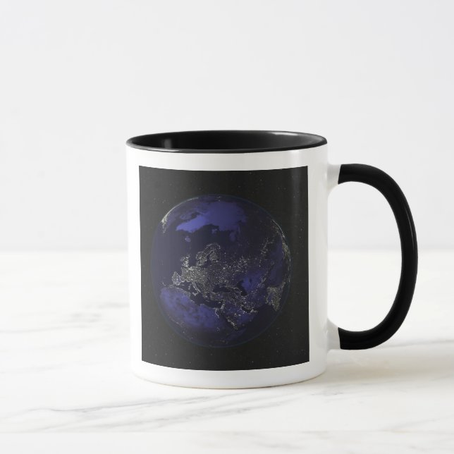 Caneca Cheio Terra à noite mostrando luzes da cidade 3 (Direita)