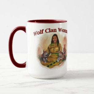 Caneca Cherokee Wolf Clan Mulher Dois Café Tom