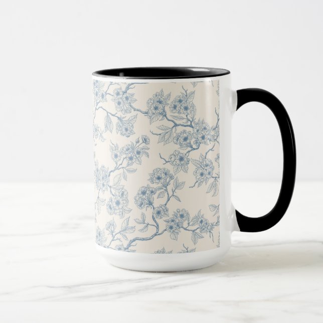 Caneca Chery blossom branches in blue and off white (Direita)