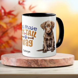 Caneca Chesapeake Bay Retriever Você Faz Minha Cauda