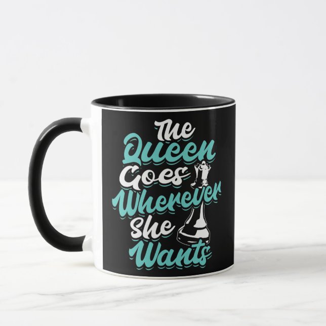 Caneca Chess Player Queen Board Game  (Esquerda)