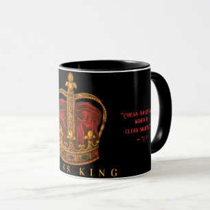 Caneca Chess Shakhmaty King Black Red Russo  