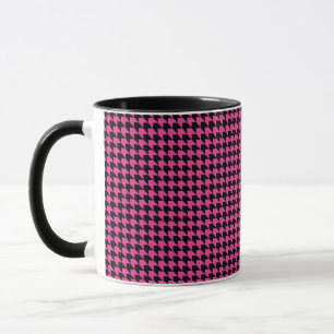 Caneca Chevron verifica rosa quente e preto