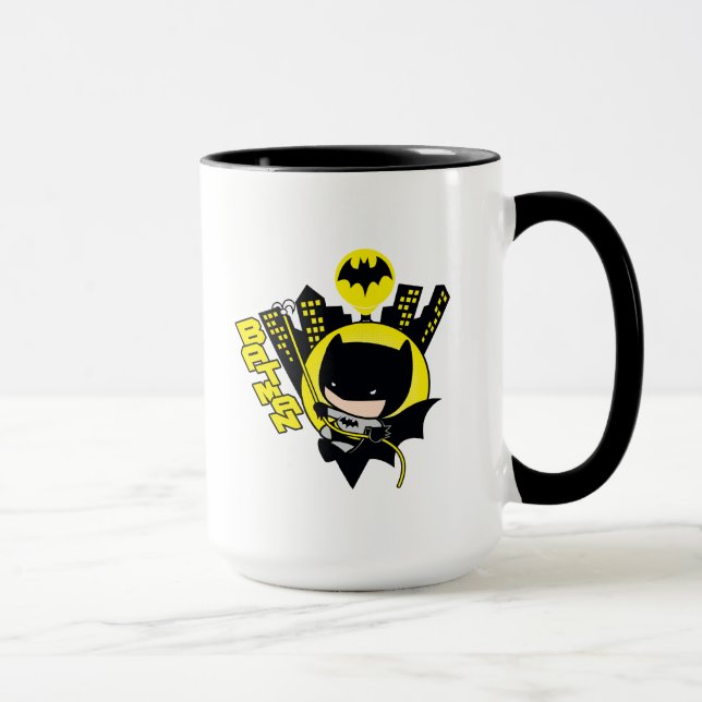 Caneca Chibi Batman Escalando A Cidade (Direita)