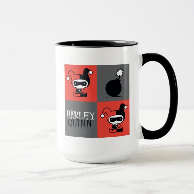 Caneca Chibi Harley Quinn Checker Patterno (Direita)