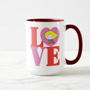 Caneca Chibi, super garota, amor