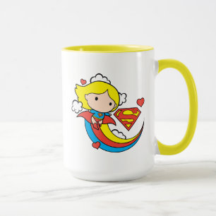 Caneca Chibi Supergirl Flying Rainbow
