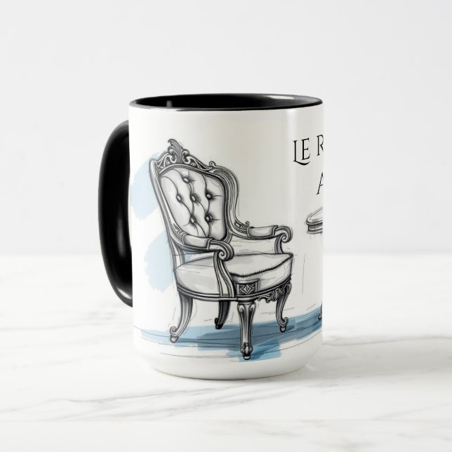 Caneca Chic Le Roi Chille Au Café Café Estético (Frente Esquerda)