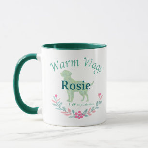 Caneca Chic Mint Labrador Retriever Natal Personalizado