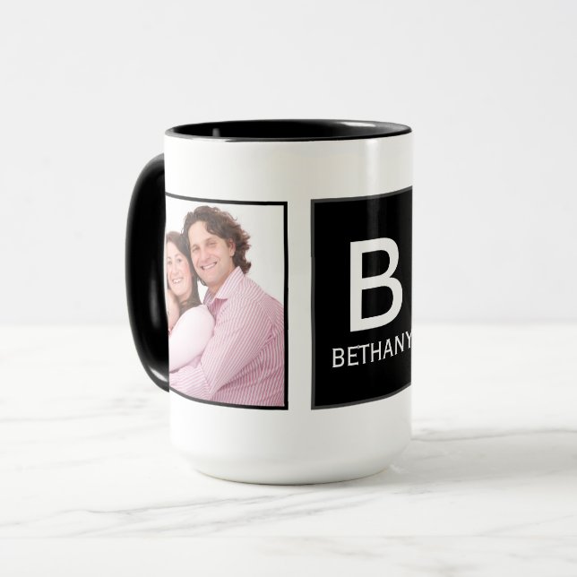 Caneca Chic Moderno Personalizado Foto Personalizada (Frente Esquerda)
