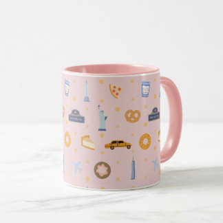 Caneca Chic New York City Pattern Blush Pink