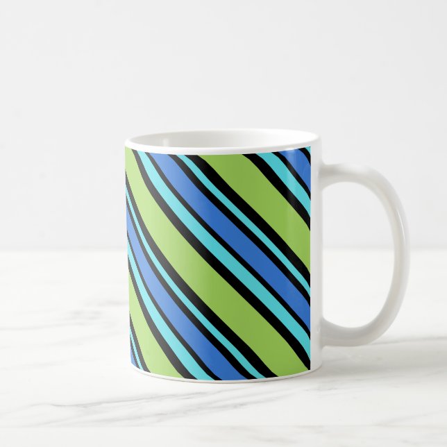 Caneca Chic Ringer Mug, Luas Azuis, Bandeiras (Direita)