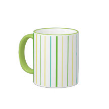 Chic Ringer Mug, Stripes, Verde, Turquesa, Amarelo