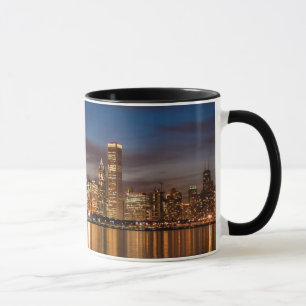 Caneca Chicago Skyline À Noite