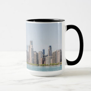 Caneca Chicago Skyline Com O Lago Michigan