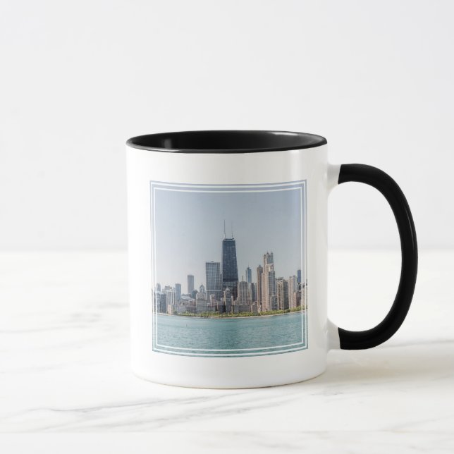 Caneca Chicago Skyline Com O Lago Michigan (Direita)