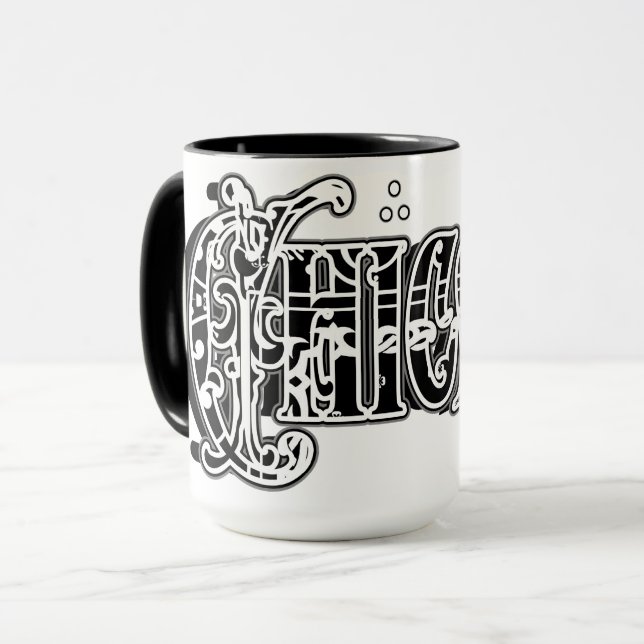 Caneca Chicana Bandana impressão café (Frente Esquerda)
