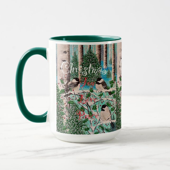 Caneca Chickadee Chatter Mug de Natal (Esquerda)