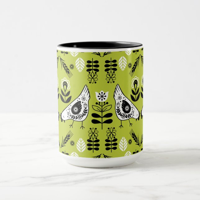 Caneca Chicken Hen Folk Art (Centro)