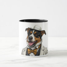 Chien berger australien amusant en costume