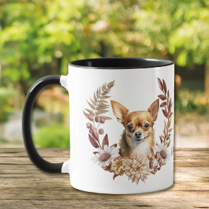 Caneca Chihuahua Dog Autumn Wreath