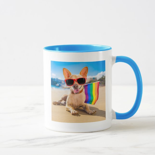 Caneca Chihuahua Dog na praia (Direita)