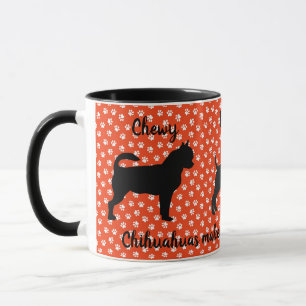 Caneca Chihuahua Mug Personalizado Vermelho e Branco