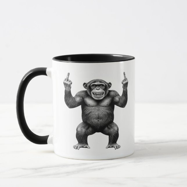 Caneca Chimpanzé com Dois Dedos do Meio  (Esquerda)
