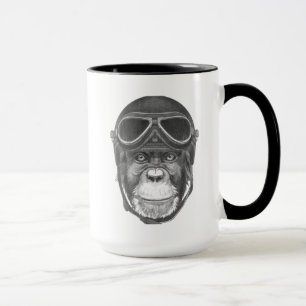Caneca Chimpanzé do capacete do vintage