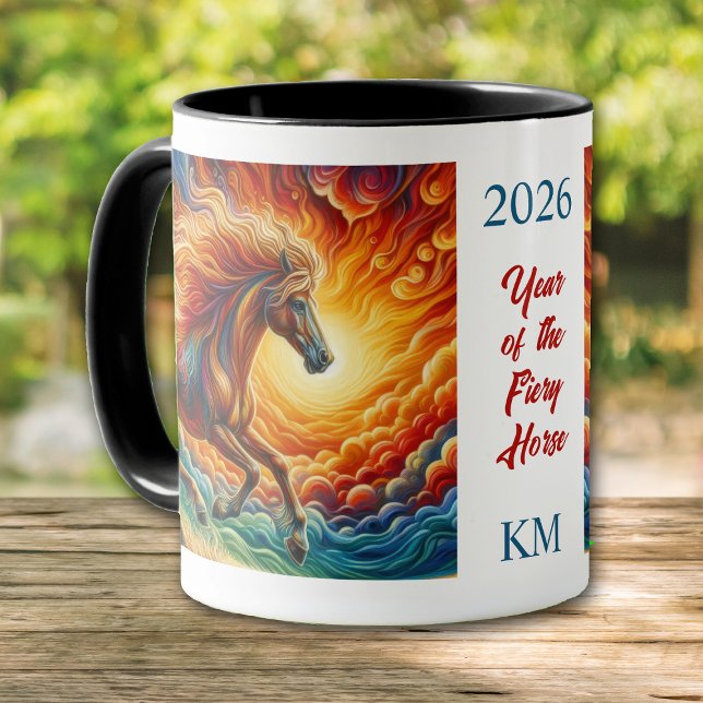 Caneca Chinês 2026 Ano do Cavalo Ardente (Criador carregado)