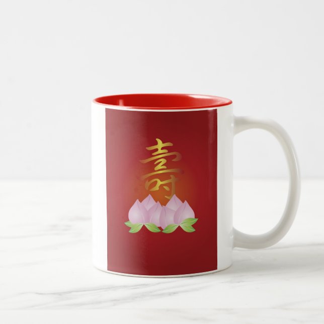 Caneca chinesa do aniversário da longevidade (Direita)