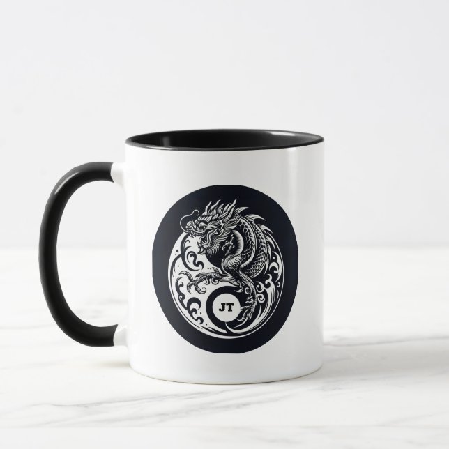 Caneca Chinese Dragon in Black and White Personalized (Esquerda)