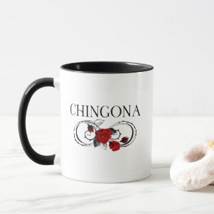 Caneca Chingona Rosa vermelha mexicana