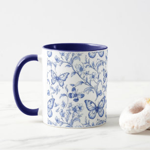 Caneca Chinoiserie Toile De Jouy Pattern