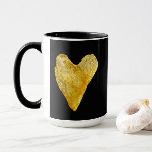 Caneca Chip De Batata Em Forma De Coração