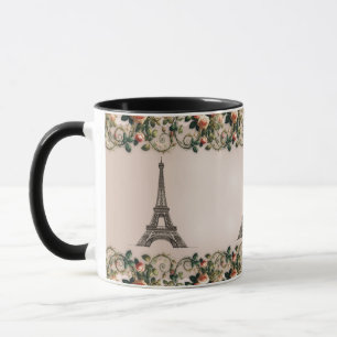 Caneca Chique de Torre Eiffel de Rosa Rosa Rosa Rosa Pari