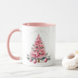 Caneca Chique Rosa Pink Christmas Hot Chocolate Mug